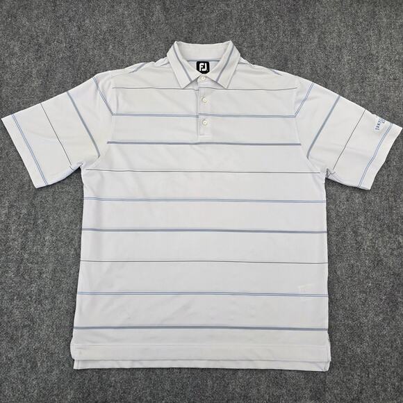 FootJoy Polo Shirt Mens XL Striped Golf Jekyll Island Georgia Performance Logo - Picture 1 of 16